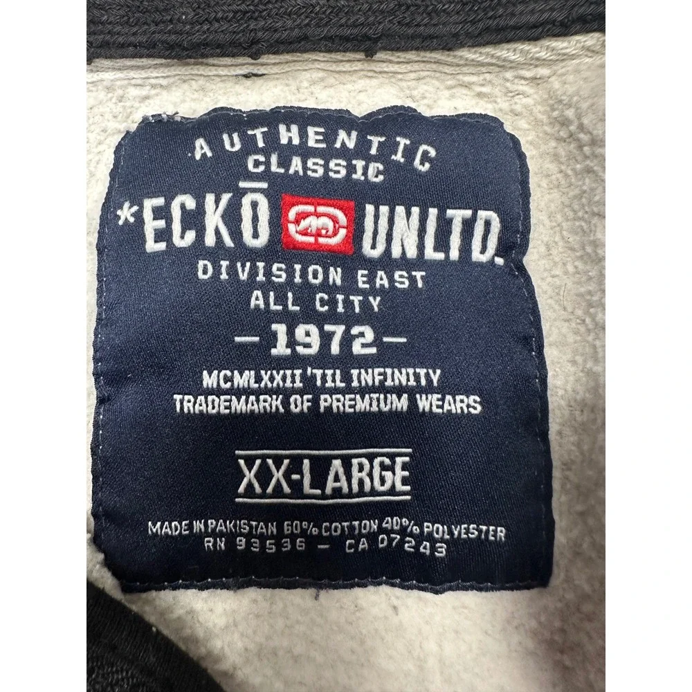 Ecko Unltd Full Zip Hoodie Vintage 90's Mens XXL Streetwear 1972